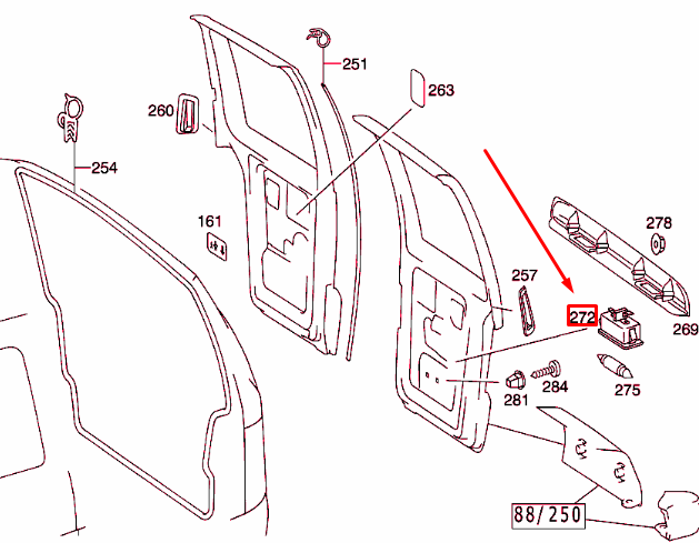NEW MERCEDES-BENZ VITO W638 REAR LICENSE PLATE LAMP A6388200356 ORIGINAL
