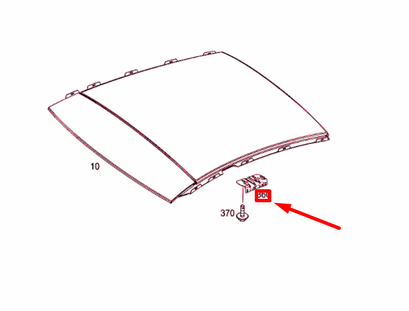 NEW MB CLA C117 GLASS ROOF FRAME AT B-PILLAR LEFT CONSOLE A1767870042 ORIGINAL