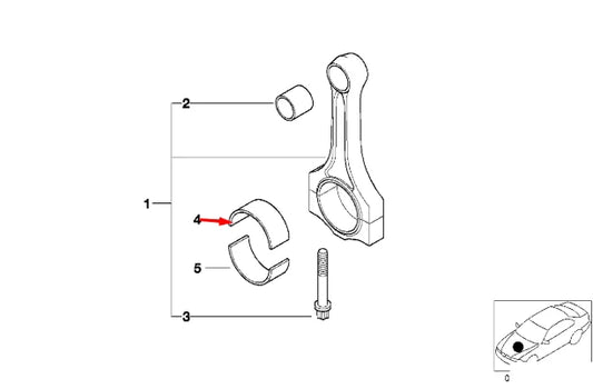 NEW BMW 1 E88 ENGINE CONNECTING ROD BEARING 7628034 125I 3L 160KW PETROL