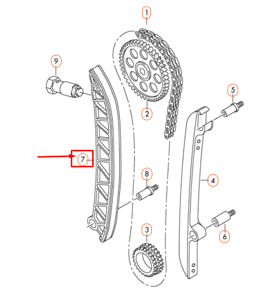 new audi a1 8x timing chain slide rail 03f109509f original