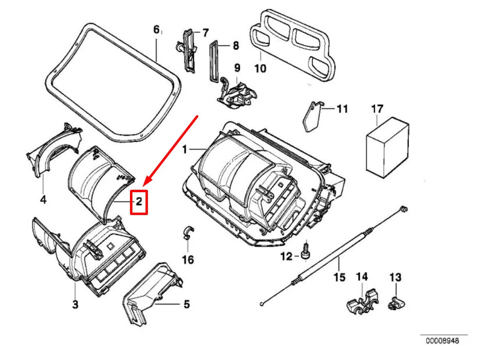 NEW BMW 3 COMPACT E36 CLIMATE CONTROL HOUSING COVER 8390958 64118390958 ORIGINAL