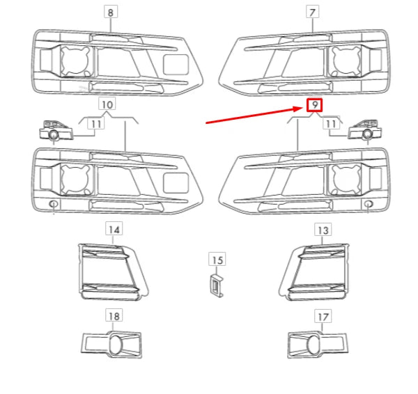 NEW AUDI Q7 4M FRONT BUMPER LEFT GRILLE 4M0807681AA4W3 GENUINE