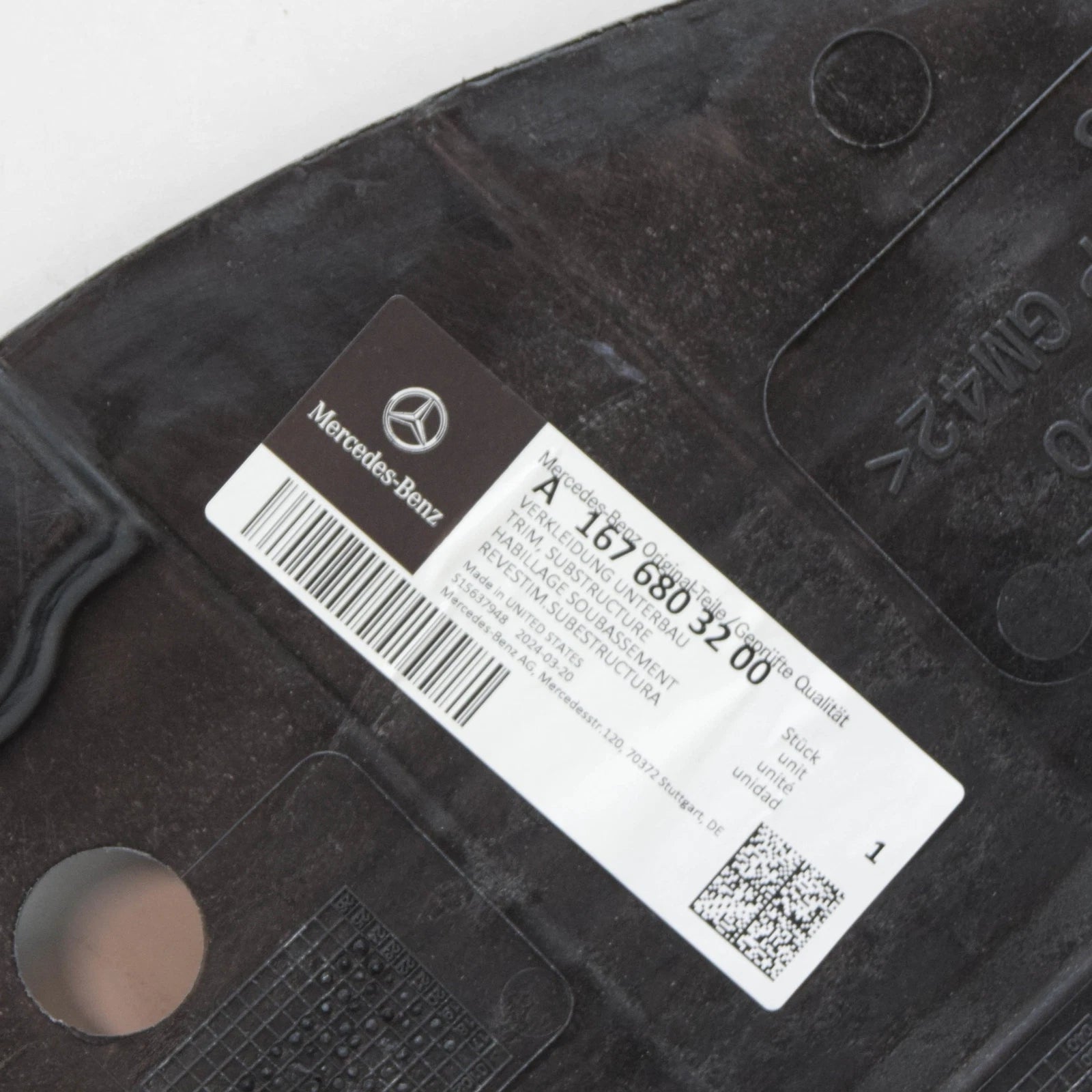 NEW MERCEDES-BENZ GLE W167 RIGHT UNDER MAIN FLOOR COVER A1676803200 ORIGINAL