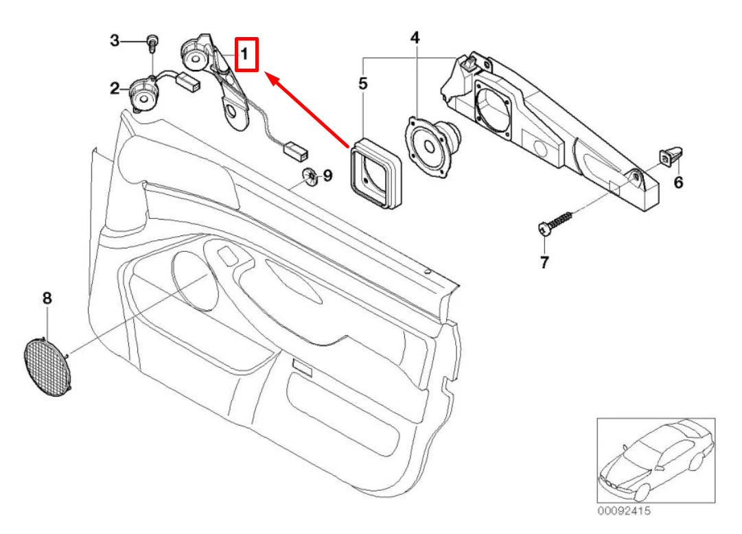 NEW BMW 5 E39 LEFT HIFI LOUDSPEAKER TWEETER 8362529 65138362529 ORIGINAL