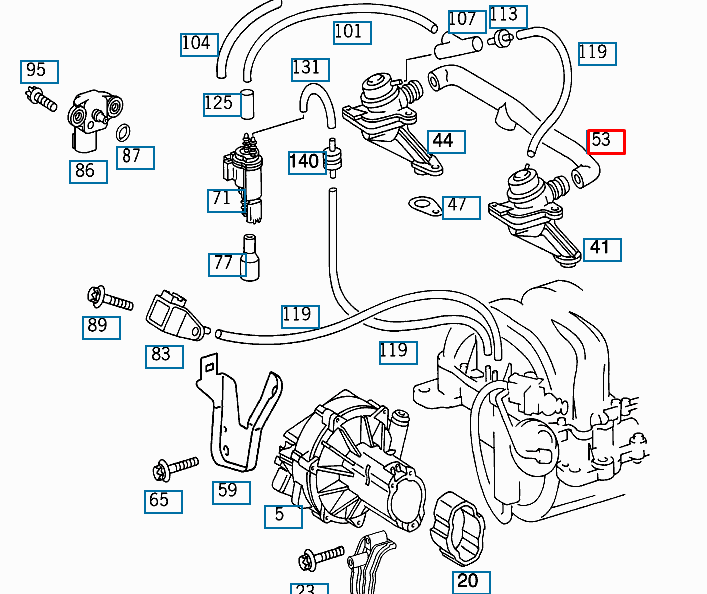 NEW MERCEDES-BENZ ML W163 ENGINE BREATHER HOSE PIPE A1122380082 ORIGINAL