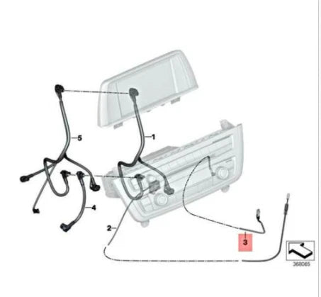 NEW BMW 3 F30 BLUETOOTH ANT. / HU-H CONNECTION CABLE HARNESS 61119308569