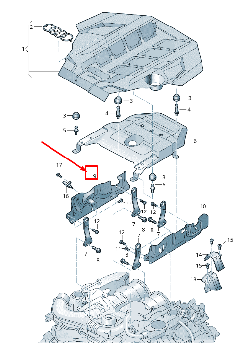 NEW AUDI A8 4N RIGHT SIDE ENGINE HEAT SHIELD 0P2119364H ORIGINAL