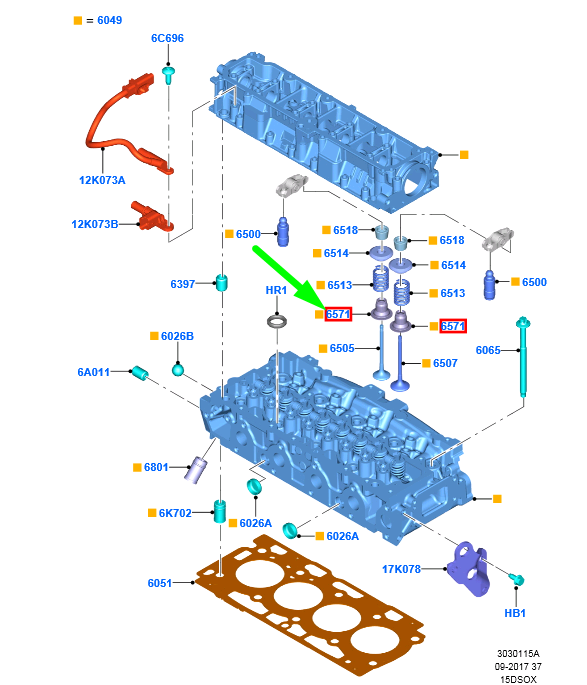 new ford ecosport mk2 bk valve stem seal 1145937 2s6q-6571-aa original