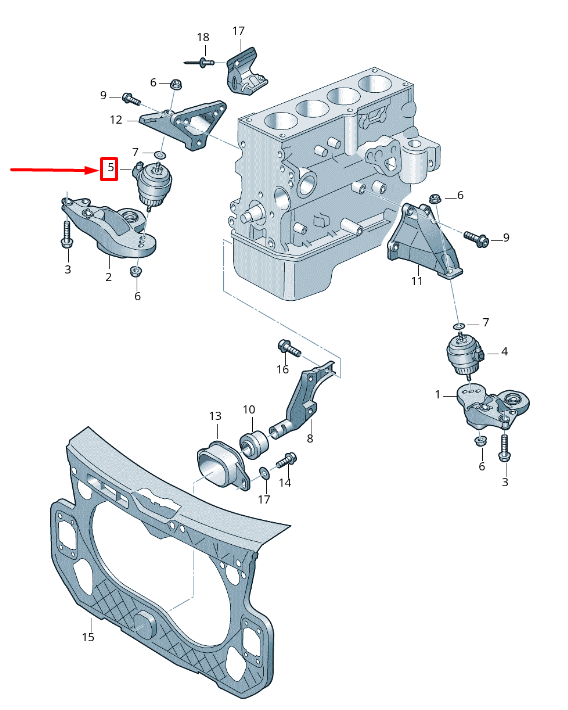 new audi a6 avant c6 right engine mounting 4f0199382bk original