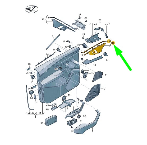 NEW AUDI A5 8W6 FRONT LEFT DOOR SWITCH TRIM LHD 8W6959517E6PS