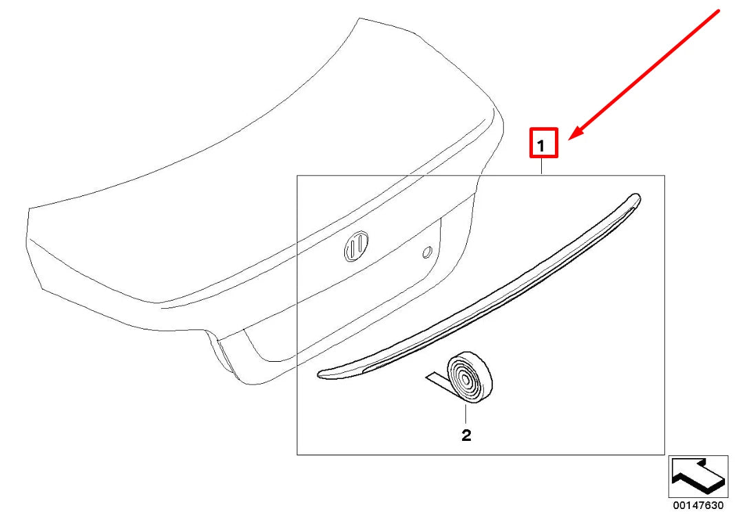 NEW BMW 5 E60 REAR TRUNK SPOILER 8040054 51628040054 ORIGINAL