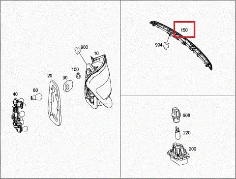 NEW MERCEDES-BENZ C S204 ADDITIONAL BRAKE LIGHT A2049062601