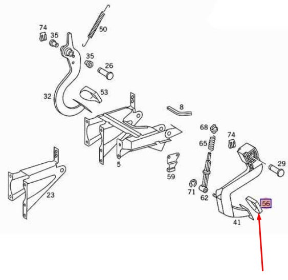 NEW MERCEDES-BENZ VITO W638 CLUTCH PEDAL RUBBER COVER A2012910282 ORIGINAL