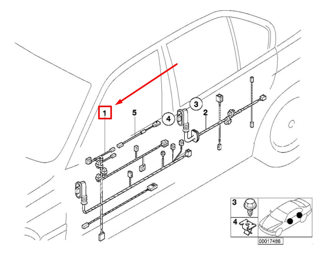 NEW BMW 3 COMPACT E36 FRONT DOOR CABLES 8383107 61128383107 ORIGINAL
