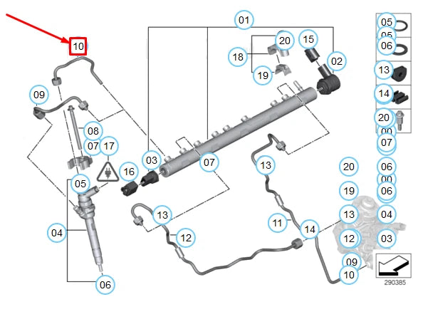 NEW BMW 5 F10 PRESSURE HOSE ASSEMBLY 13538508162 8508162 ORIGINAL