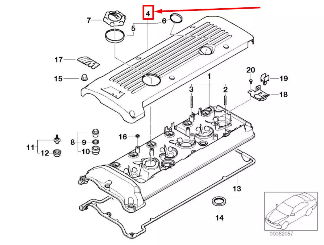 NEW BMW 3 E46 DECORATIVE ENGINE COVER 11127835905 7835905 ORIGINAL