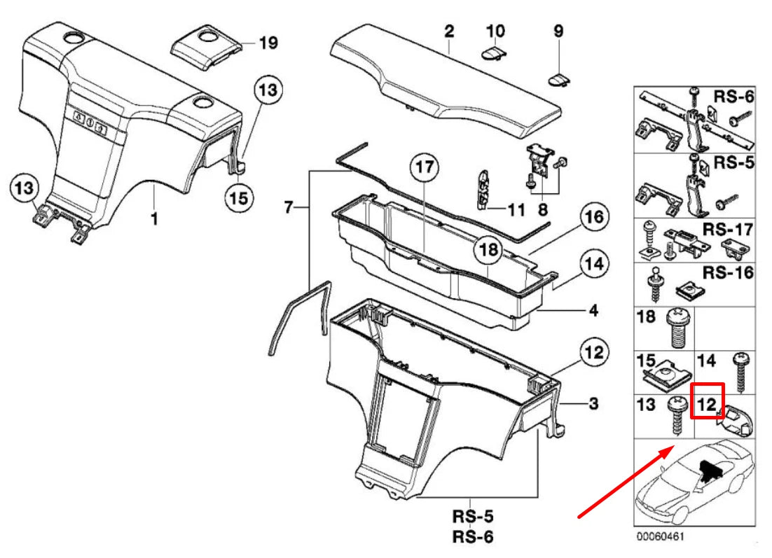 NEW BMW Z3 COUPE E36 REAR ODDMENTS BOX SCREW COVER 51168399092 8399092 ORIGINAL