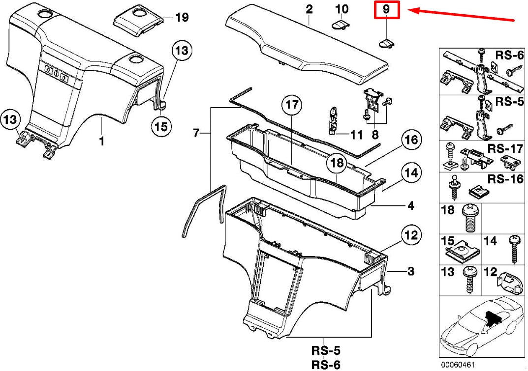 NEW BMW 3 COMPACT E36 LEFT ODDMENTS BOX COVER 51168400259 8400259 ORIGINAL