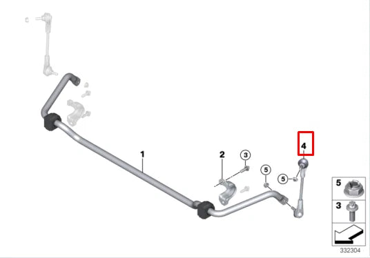NEW BMW I3 I01 FRONT LEFT STABILIZER ANTO ROLL BAR LINK 31306862857 ORIGINAL