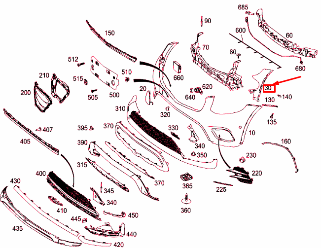 NEW MERCEDES-BENZ GLC C253 FRONT LEFT BUMPER BASIC MOUNTING A2538850765 ORIGINAL