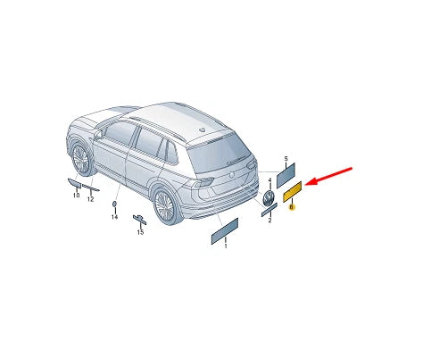 NEW VOLKSWAGEN TIGUAN AD1 REAR BOOTLID BADGE 5NA853675RDPJ ORIGINAL
