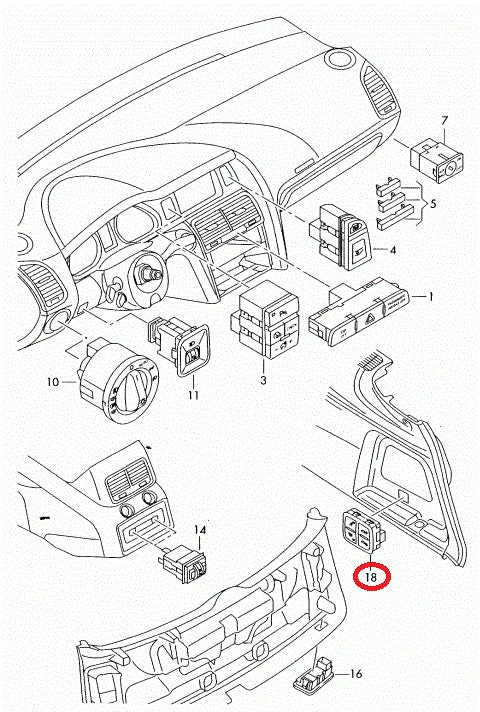 NEW AUDI Q7 4L LOADING EDGE LOWERING BUTTONS 4L0959511B5PR 4L0959511B