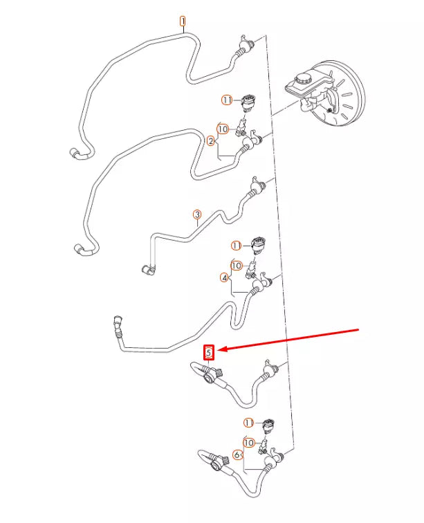NEW VOLKSWAGEN GOLF MK7 BRAKE SERVO VACUUM PIPE 5Q0612041AH