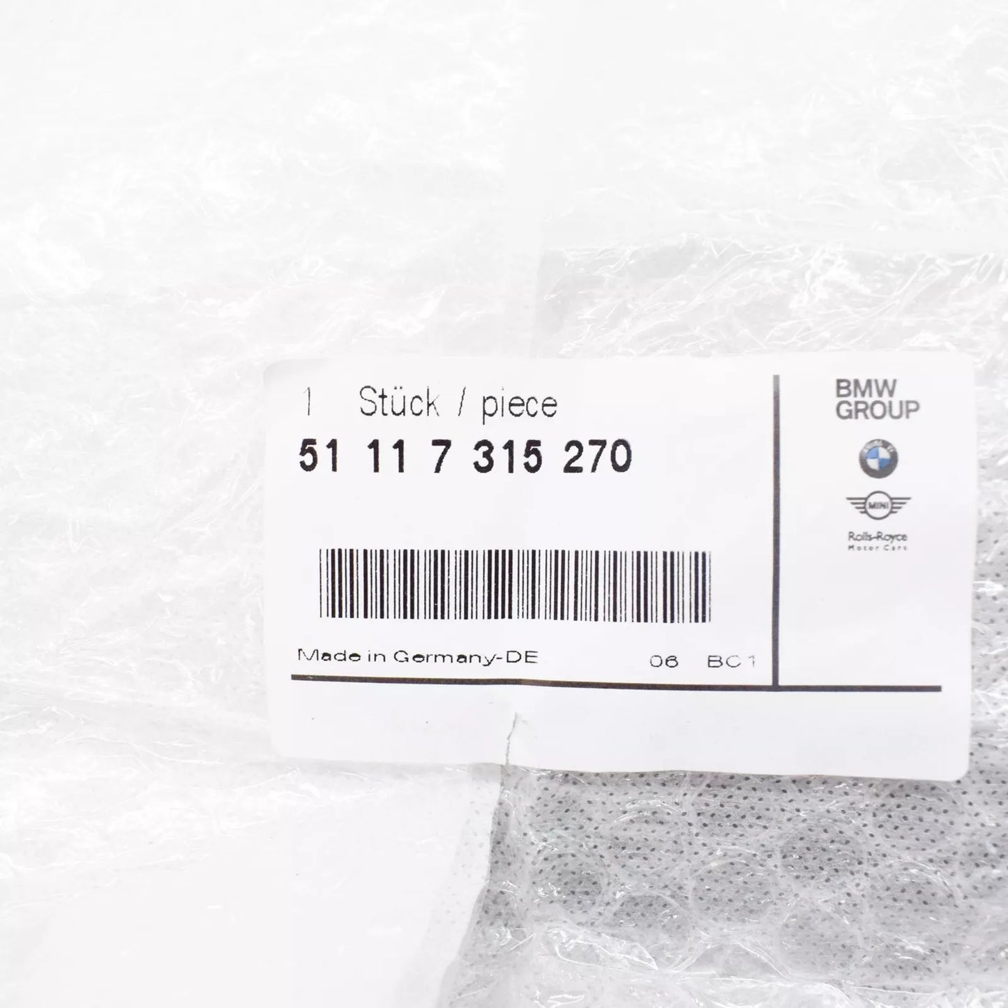 NEW BMW 4 F32 FRONT BUMPER LOWER GRILLE 51117315270 7315270 2016 ORIGINAL