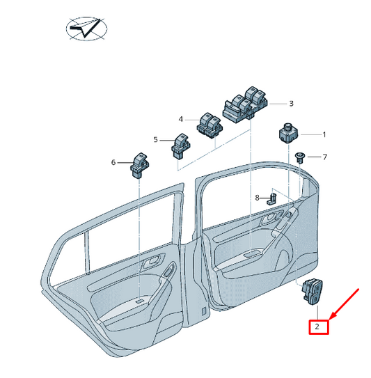 new vw t-cross c1 central locking switch lhd 2gm962125whs original