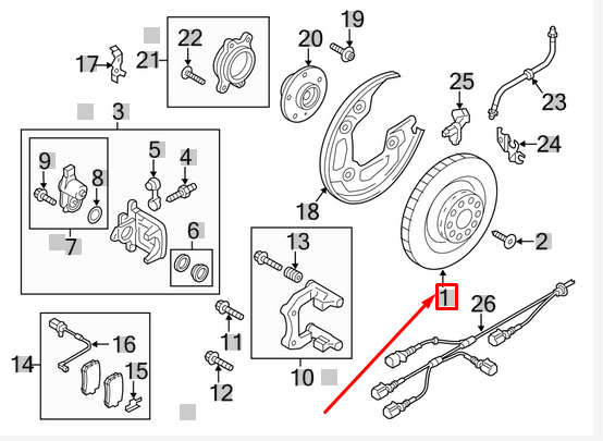 new audi rs7 4g8 rear brake disc rotor 4g8615601e 1 piece original