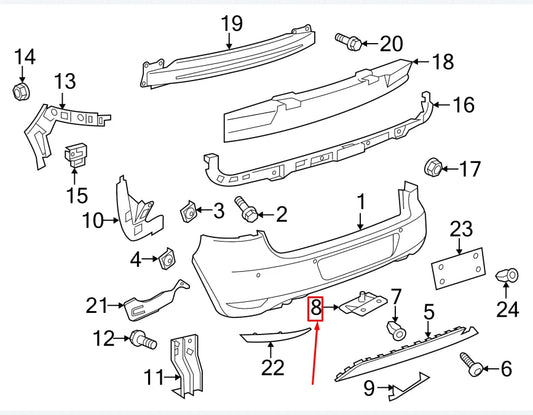 NEW VW GOLF VI 5K MK6 REAR RIGHT BUMPER SPOILER ADAPTER 5K6802658B ORIGINAL