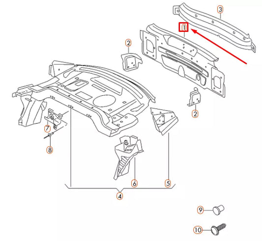 NEW AUDI A6 C7 REAR CROSS PANEL REINFORCEMENT 4G5813331 ORIGINAL