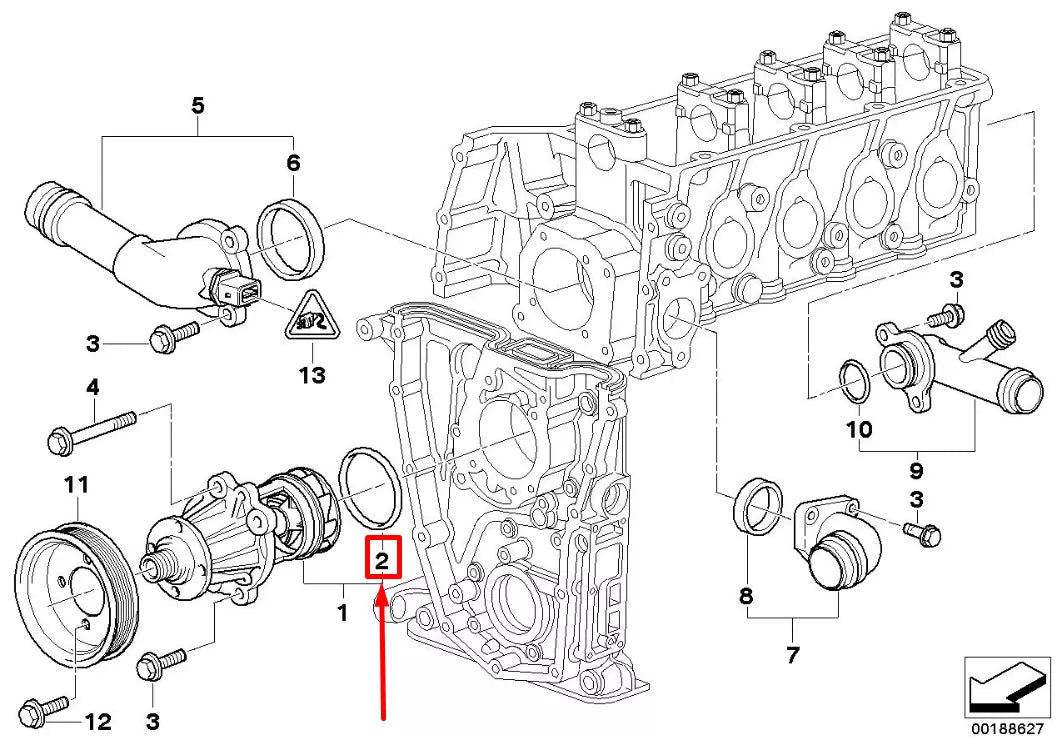 NEW BMW 3 E46 ENGINE WATER PUMP O-RING 1714519 11511714519 ORIGINAL