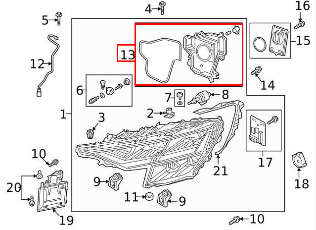 NEW AUDI Q8 4MN FRONT HEADLIGHT LEFT COVER CAP 4M8941159A ORIGINAL