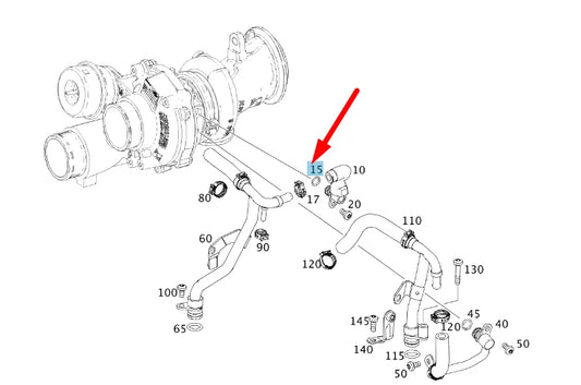 NEW MERCEDES-BENZ S W222 TURBO RETURN LINE O-RING A0279970645 ORIGINAL
