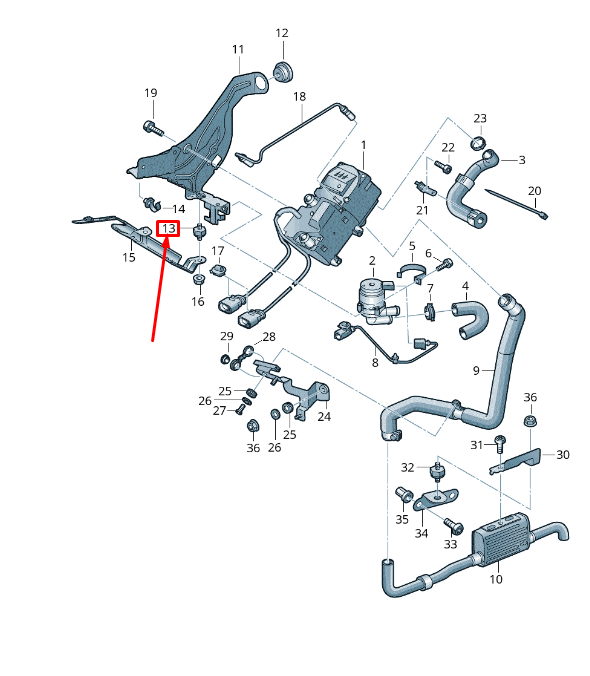 new vw touareg 7p auxiliary heater	bracket bonded rubber bush 7l0819083 original
