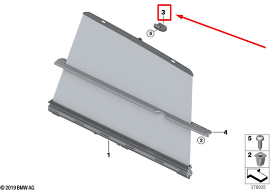 NEW BMW X5 F15 SUNSHADE HOOK 51357349023 7349023 ORIGINAL