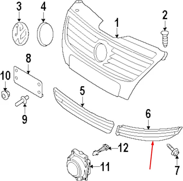 NEW VOLKSWAGEN PASSAT CC A6 FRONT BUMPER LEFT GRILLE 3C8853665B9B9