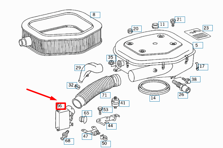 NEW MERCEDES-BENZ SL R129 AIR INTAKE SCOOP A1030940311 ORIGINAL