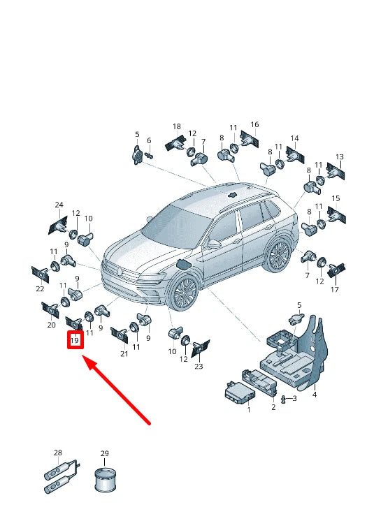 NEW VW TIGUAN AD1 FRONT LEFT PARKTRONIC HOLDER 5NA919493E NE W ORIGINAL