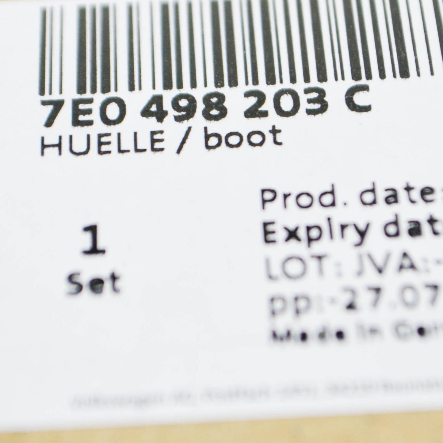 NEW VW JETTA MK7 A7 FRONT SUSPENSION AXLE CV BOOT GLI 7E0498203C ORIGINAL