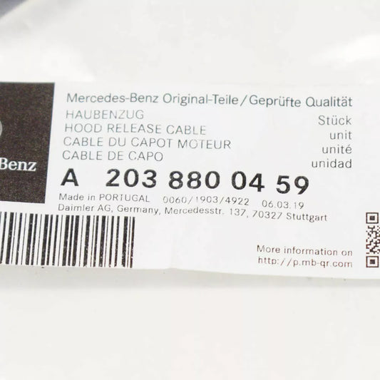 NEW MERCEDES-BENZ C-CLASS W203 BONNET RELEASE CABLE A2038800459 ORIGINAL