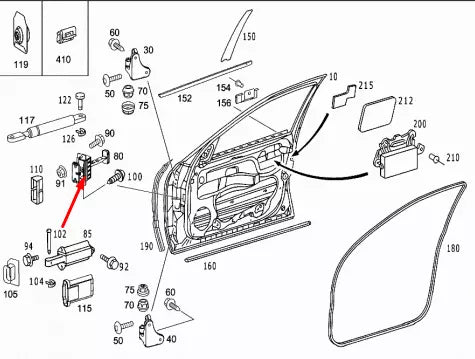 NEW MB S-CLASS W220 FRONT RIGHT DOOR BRAKE CHECK STRAP A2207200016 ORIGINAL