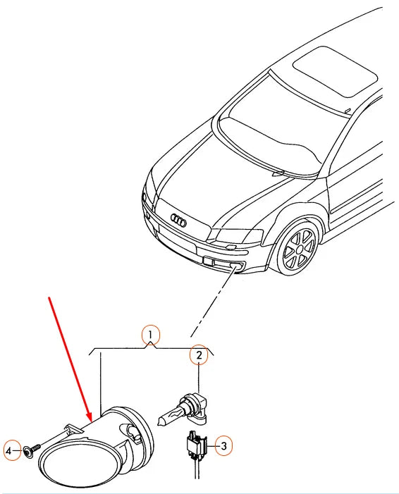 NEW AUDI A3 8P FRONT LEFT FOG LIGHT 8E0941699E