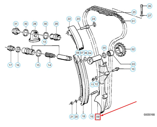 NEW BMW M5 E34 TIMING CHAIN GUIDE RAIL 11311308495 1308495 ORIGINAL