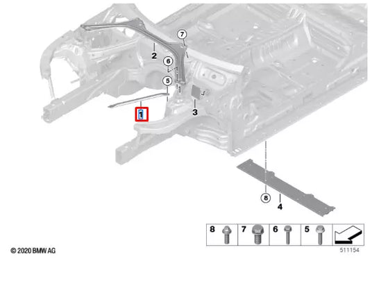 NEW BMW 4 COUPE G22 FRONT STRUT BRACE 51617456115 7456115 ORIGINAL