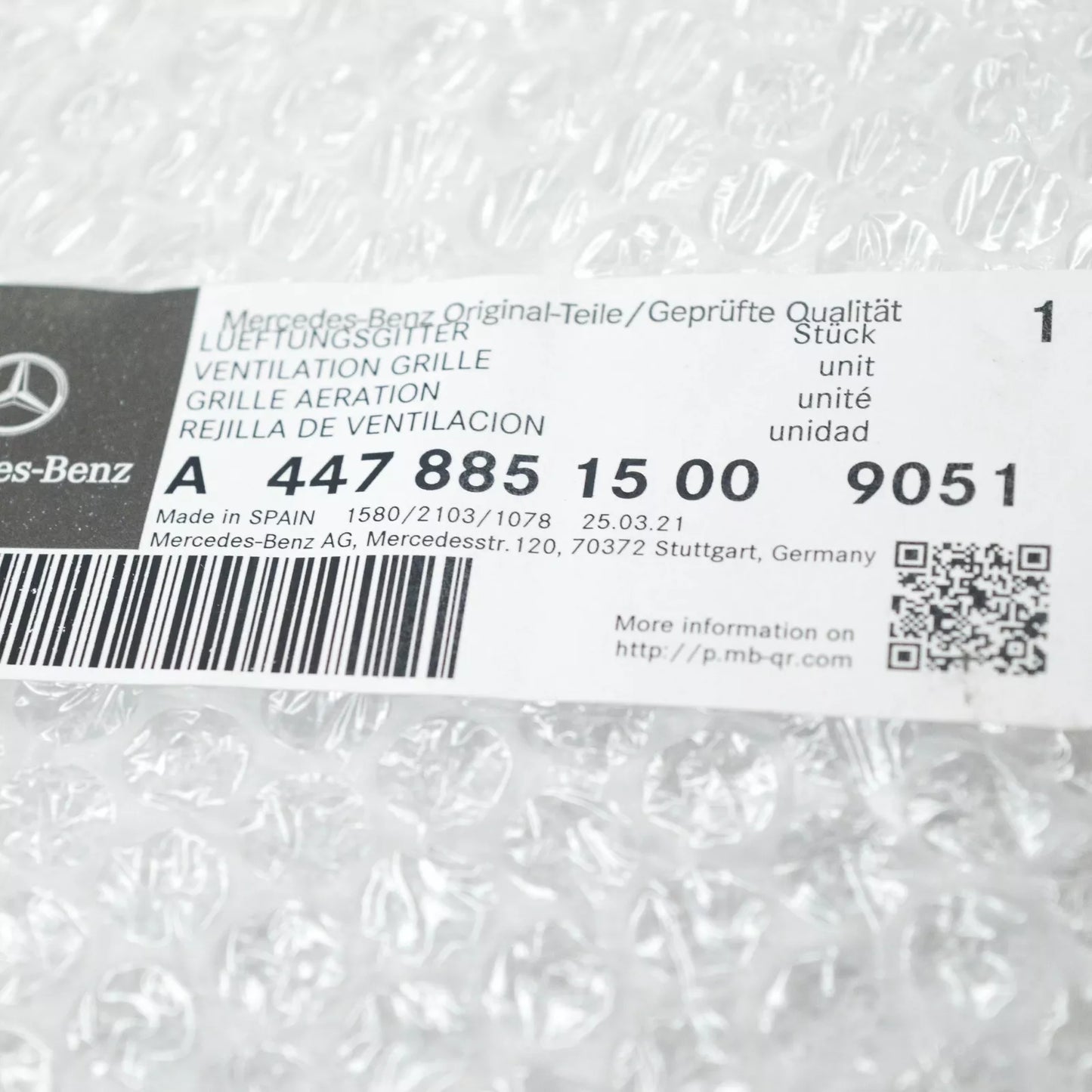 NEW MB VITO W447 AMG FRONT BUMPER LOWER GRILLE A44788515009051