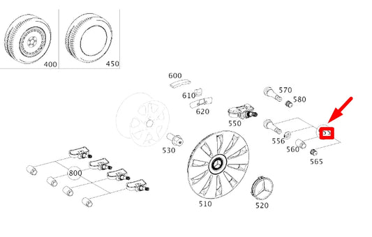 NEW MERCEDES-BENZ CLA C117 WHEEL TIRE VALVE A0004001300