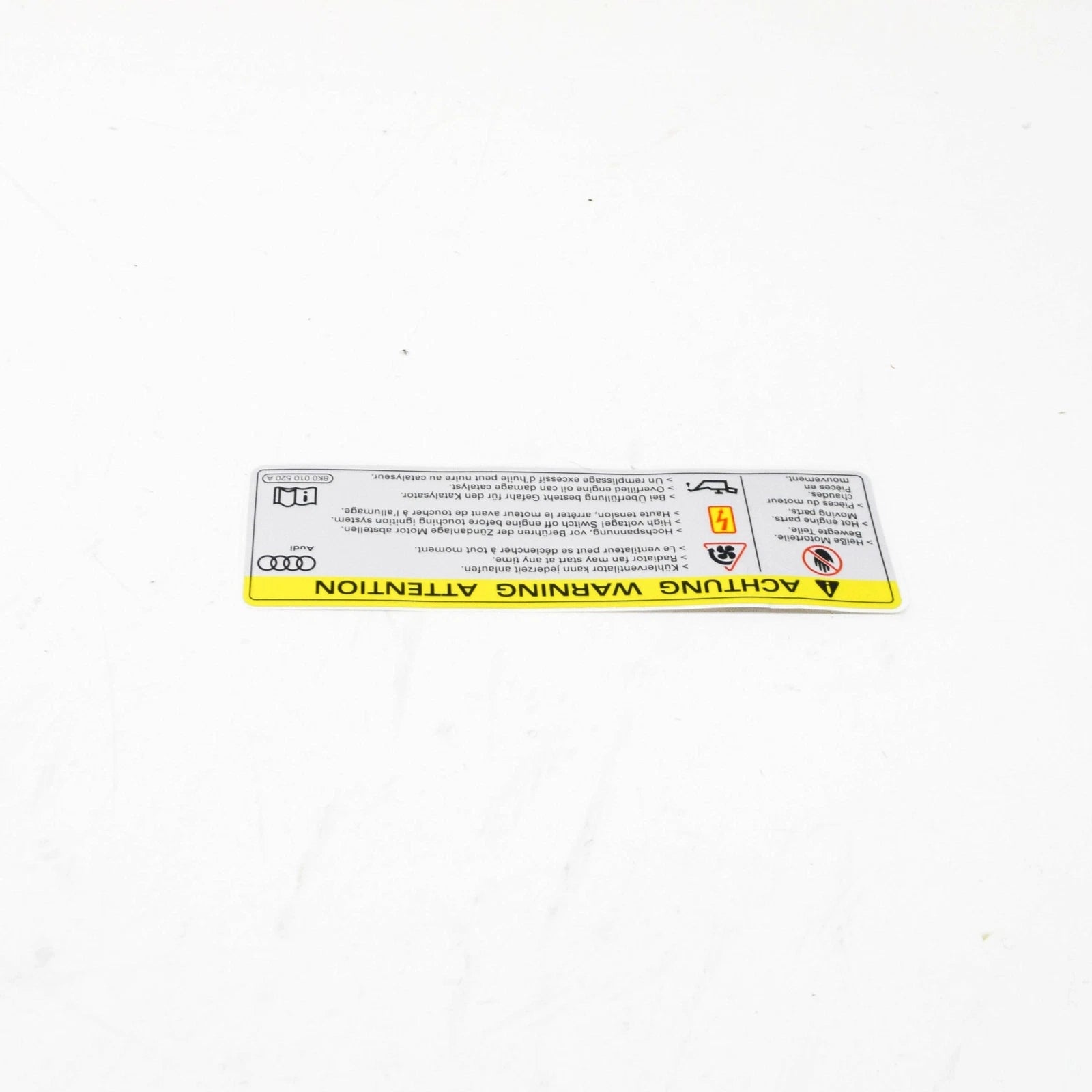 NEW AUDI A1 8X HIGH VOLTAGE SIGN LABEL 8K0010520A ORIGINAL