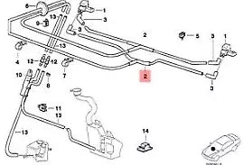 NEW BMW 7 E38 WINDSHIELD WASHER HOSE 61668372200 8372200 ORIGINAL